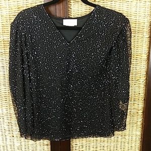 Black Beading Blouse